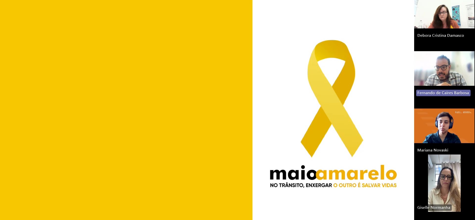 laço amarelo símbolo da campanha ao lado do lema 2026